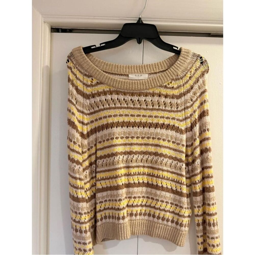 One-grey-day Women's Tan and Yellow Jumper
